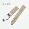 Titta på band Universal Cow Leather Watchband 12 13 15 17 18 20mm Green White Black Deployment Buckle Strap For Man Woman Stock Deli22