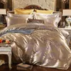 Conjuntos de cama para casa conjunto de capa de edredon jacquard dourado escuro 4 pçs/conjunto roupa de cama luxuosa roupa de cama