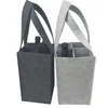 Emballage cadeau réutilisable mode feutre sac porte-vin bière bouteille shopping fourre-tout transporteur avec 6 bouteilles diviseur lavable gris 230625