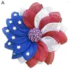 Coroa de porta de flores decorativas útil cor brilhante criativo dia da independência pendurado suprimentos de festa patriótica ornamento de parede