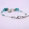 Boho cristal étoile de mer perlée cheville Turquoise charme cheville Bracelet pied perles cheville été plage bijoux prix de gros