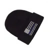 Beanies 1pc American Flag Embroidered Men's Knitted Hat Warmer