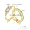 Кольца полосы ins в стиле Стиль золотой цвет благородные тренды кольца для женщин вход Lux Циркон Midi Finger Dainty Rings для ювелирных украшений для девочек Kar229 x0625