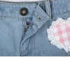 Skirts Lolita Style Mini Denim Women Gothic Lace Plaid Hearts Ruffles Jk Skirt Japanese Girls Sexy Y2k Punk Tiered Sweet