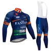 Conjuntos de roupas de ciclismo Fantini Man pro team inverno conjunto de roupas de ciclismo manga longa terno de competição de lã maillot ciclismo hombre invierno roupas MTBHKD230625