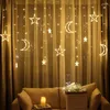 Streifen, romantische LED-Lampenkette, 8 Modi, Mond, Stern, superhell, Garten-Lichterkette, langlebig, Hochzeit, Neonlaterne, Festival, 220 V