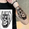 Tatouages temporaires 100 Pcs En Gros Étanche Autocollant De Tatouage Lion Ours Loup Forêt Homme Léopard Crâne Corps Bras Art Femmes Manches 230621