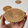 Handgemaakte natuurlijke rotan onderzetters matten voor drankjes Hittebestendige herbruikbare rieten Boho Coaster voor theekopje