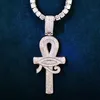 Colliers Eye of Horus Ankh Cross Pendentif Collier Chaîne Pour Hommes Zircon Cubique Hip Hop Rock Rapper Style Bijoux