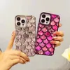 Échelle de poisson Placage Téléphone Cas Peau Électrolytique Couverture Arrière Paillettes Doux Protecteur pour iPhone 14 14pro max 13 13pro 12 12 pro 11