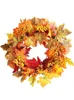 Decorative Flowers Pumpkin Wreath Artificial Flower Garland Autumn Harvest Thanksgiving Halloween Decoration Door Wall