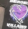 Männer und Frauen Hellstar Metro Boomin Purple Heart On Fire Purple Heart High Street Kurzarm-T-Shirt