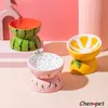 Cat Bowls Feeders Designs Cute Fruit Formes Pet Food Bowls Ceramics Watermelon Lemon Cat Bowls Small Dogs Food Water Feater Pet Supplies 230625