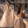 Berta A Line Wedding Dresses for Bride Illusion Plunging V Neck Backless Wedding Dress Vestidos de Novia Sequins Appliques Designer Bridal klänningar