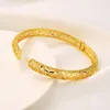 Bangle Women Charm Armband 24K Guldfärgsmycken Dubai Pure Kids Cuff Flower Baby Märke Kinesisk afrikansk designer Melv22