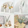 Flores decorativas HOMBEMO 15PCS Artificial Eucalyptus Hastes Decoração Folhas Secas Falsas Real Touch Faux Greenery Leaf Ramos Para Flor