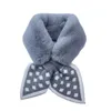 Foulards Hiver Écharpe Pour Femmes Col Chaud Col En Peluche Croix À Pois Designers De Luxe Casual Foulard Femme