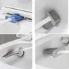 Spazzola per la spazzola da toilette muro appeso con supporto per drenaggio silicone TPR Nylon 2 setole testa per gli strumenti per la pulizia del pavimento Accessori per il bagno