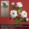 Dekorativa blommor Vackra rosgåva Silk Artificial With Stem Long Branch For Vase Home Decor Vintage Wedding Decoration Fake Plants Val