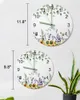 Zegary ścienne dziki kwiat eukaliptus roślina słonecznika lawendowy świetlisty wskaźnik
