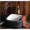 Chinois Céramique Rétro Classique Antique Succinct Artisanat Imitation Bois Carré Lavabo Pour Décorationhaute qualité Eulrt