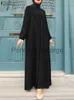 Robes décontractées ZANZEA Printemps Musulman Solide Femmes Robe Femme Élégante Élégante Oversize Robe ONeck À Manches Longues Caftan Dubaï Abaya Islam Vêtements x0625