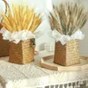 Dried Flowers 20pcs/lot Artificial Wheat Ears Natural Grain Bouquet for Wedding Party Decoration DIY Craft Scrapbook Home Decor