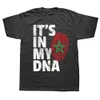 T-shirts pour hommes Drôle C'EST DANS MON ADN Maroc Drapeau Marocain T-shirts Streetwear À Manches Courtes Cadeaux D'anniversaire Style D'été T-shirt Mens Cloing J230625