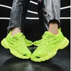 Womens Mens Casual Clunky Sneakers Blue Green Orange Running Shoes Fashion Trainers Neon Green Light Blue