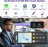 Auto 10,26 inch autovideo Draadloos Apple Carplay Android Auto IPS touchscreen autoradio met achteruitrijcamera Bluetooth radio-ontvanger Ondersteuning Siri / Google Assistant FM
