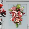 Coroa de flores decorativas para porta de natal em forma de lágrima feita à mão para jardim ao ar livre, decoração interna para pendurar em casa