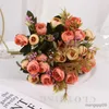 Dried Flowers Freeship Office Small Handful of Camellia Roses Artificial Flower Outdoor Garden Decoration Photography Props Diy Bouquet