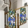 Fleurs décoratives Valentines Say Wreath La garniture d'escalier pré-éclairée sans fil Couronnes de Noël pour porte d'entrée mur de vacances fenêtre voiture éclairée