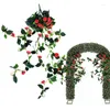 Dekorative Blumen, künstliche Girlande, 7 Farben, Seidenblume, Rattan, Blumenmuster, für Wand, Weihnachtsdekoration, gefälschte Pflanze, romantische Hochzeit, Heimdekoration