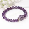 Quadratische Form Quartzs Armbänder für Frauen Männer Naturstein Kristall Perlen Armband Amethyste Tigerauge Prehnit Citrines Armreifen