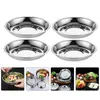 Dinnerware Sets 6 Pcs Stainless Steel Disc Round Dish Plate Mixed Sushi Pasta Storage Tray Barbecue Mixing Salad Cuisine Child