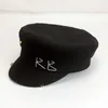 Berretti a sfera Cappello semplice ricamo RB per donna e uomo Street Fashion Style Cappelli sboy Berretti neri Cappellini piatti 230621