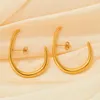 Boucles d'oreilles étalon géométrique C de boucle d'oreille en forme d'oreille en acier inoxydable plaqué pour les femmes Tarnish Gift bijoux de mode gratuit