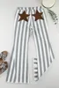 Snabb sjöfart Western Clothing Women Stripe Star Embellished Flare Jeans Ladies Denim Jeans