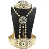 Necklace Earrings Set Neovisson Fashion Style Wedding Dress Belt Bride Crown Caftan Shoulder Chain Sets Algeria Ladies Favorite Gift