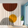 Cortinas de Chuveiro Abstrato Mid Century Cortina Arco Sol Lua Minimalista Curva Geométrica Listras Tecido Natal Paisagem Bth Hook 230625