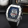 2023 Reloj Hombre Top R Luxury Brand Wristwatch Fashion 3 Pin Quartz Watch Personality Wine Barrel-formad herrklocka