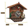 Zegary ścienne Zegar kukułki Antique drewniane wahadło kwarcowe z funkcją i czasem odpowiednie do dekoracji salonu w domu