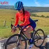 Cykelkläder sätter Kafitt Cycling Tights Kvinnors långärmade Jumpsuit Bicycle Suit Road Bike Mountain Bike Suit Professional Sweatshirt Ciclismohkd230625