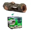 Decorations ly Aquarium Ornament Hollow Trunk Simulation Tree Log Wood Polyresin Landscape Fish Tank Decoration Artificial Tank Supplies 230625