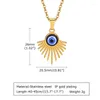 Kettingen Luxe Retro Evil Blue Eye Ketting Voor Vrouwen Sieraden Rvs Turkse Amulet Hanger Verjaardag Kraag Choker Gift