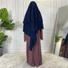 Roupas Étnicas Moda Feminina Dubai Turquia Turbante Muçulmano Khimar Babados de Três Camadas Hijabs Mulheres Árabes Xales Islâmicos Cachecóis Vestuário de Oração