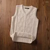 Men's Vests Men's Sweater Men's Winter Students Neck Handsome Casual Streetwear Preppy Stylish Ins Fashion Sleeveless All-match For