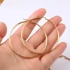 Gold Sier Stainless Steel Hoop Earrings for Women Hip Hop Dangle Large Circle Earring Big Female Ear Jewelry Diameter 1cm 3cm 5cm 6cm Wholesale Price 2024 Gift