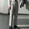 Männer Hosen 2023 Herren Formale Hose Pantalones Hombre Streifen Kleid Knöchel Männer Britische Hohe Taille Gerade Soziale Hosen 230625